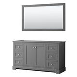 Wyndham Collection - Avery 60 Inch Single Bathroom Vanity in Dark Gray, No Countertop, No Sink, and 58 Inch Mirror - Dark Gray