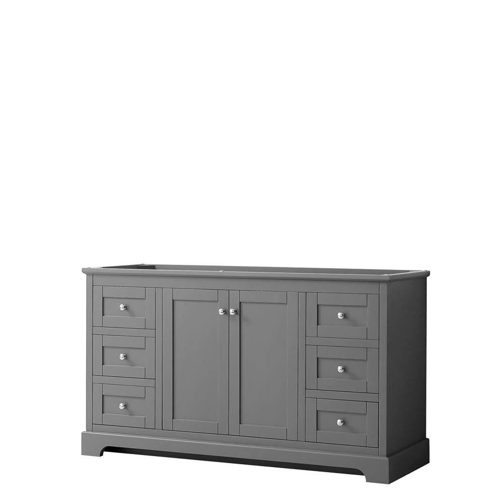 Wyndham Collection - Avery 60 Inch Single Bathroom Vanity in Dark Gray, No Countertop, No Sink, and No Mirror - Dark Gray
