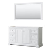 Wyndham Collection - Avery 60 Inch Single Bathroom Vanity in White, No Countertop, No Sink, and 58 Inch Mirror - White