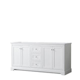Wyndham Collection - Avery 72 Inch Double Bathroom Vanity in White, No Countertop, No Sinks, and No Mirror - White