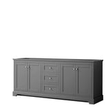 Wyndham Collection - Avery 80 Inch Double Bathroom Vanity in Dark Gray, No Countertop, No Sinks, and No Mirror - Dark Gray