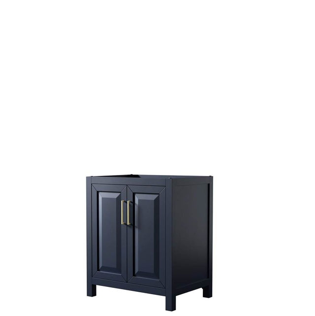 Wyndham Collection - Daria 30 Inch Single Bathroom Vanity in Dark Blue, No Countertop, No Sink, No Mirror - Dark Blue