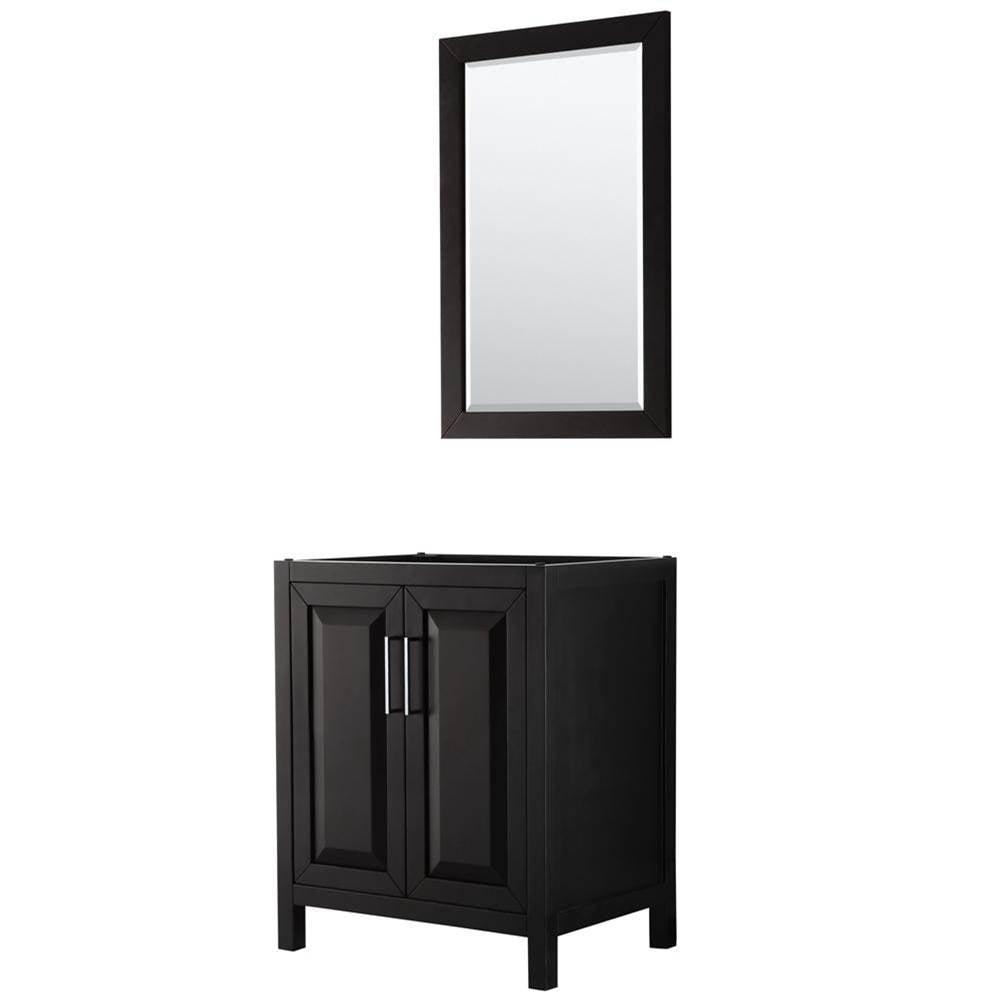 Wyndham Collection - Daria 30 Inch Single Bathroom Vanity in Dark Espresso, No Countertop, No Sink, and 24 Inch Mirror - Dark Espresso