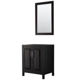 Wyndham Collection - Daria 30 Inch Single Bathroom Vanity in Dark Espresso, No Countertop, No Sink, and 24 Inch Mirror - Dark Espresso