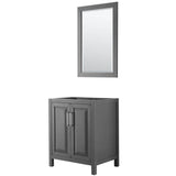 Wyndham Collection - Daria 30 Inch Single Bathroom Vanity in Dark Gray, No Countertop, No Sink, and 24 Inch Mirror - Dark Gray