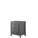 Wyndham Collection - Daria 30 Inch Single Bathroom Vanity in Dark Gray, No Countertop, No Sink, and No Mirror - Dark Gray