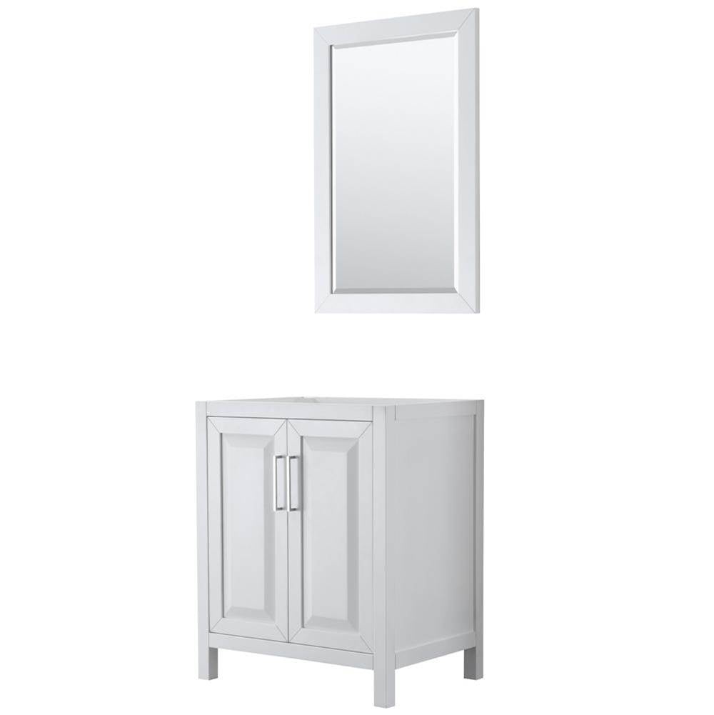 Wyndham Collection - Daria 30 Inch Single Bathroom Vanity in White, No Countertop, No Sink, and 24 Inch Mirror - White