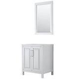 Wyndham Collection - Daria 30 Inch Single Bathroom Vanity in White, No Countertop, No Sink, and 24 Inch Mirror - White