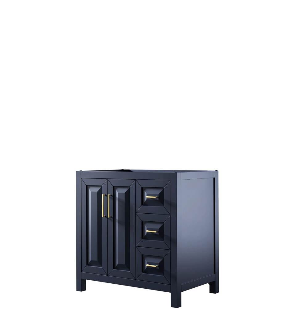 Wyndham Collection - Daria 36 Inch Single Bathroom Vanity in Dark Blue, No Countertop, No Sink, No Mirror - Dark Blue