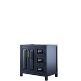 Wyndham Collection - Daria 36 Inch Single Bathroom Vanity in Dark Blue, No Countertop, No Sink, No Mirror - Dark Blue