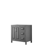 Wyndham Collection - Daria 36 Inch Single Bathroom Vanity in Dark Gray, No Countertop, No Sink, and No Mirror - Dark Gray