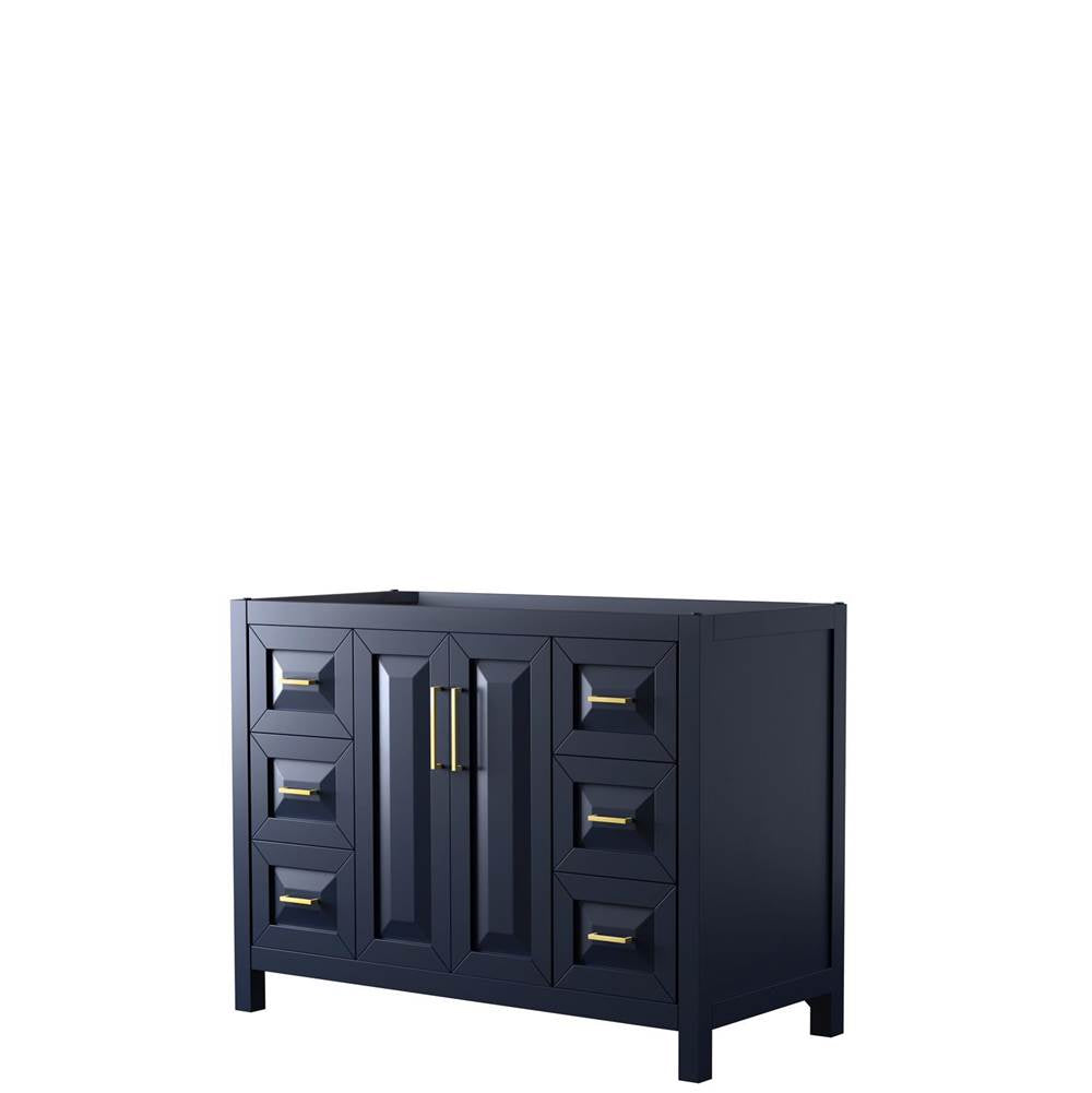 Wyndham Collection - Daria 48 Inch Single Bathroom Vanity in Dark Blue, No Countertop, No Sink, No Mirror - Dark Blue