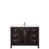 Daria 48 Inch Single Bathroom Vanity in Dark Espresso, Carrara Cultured Marble Countertop, Undermount Square Sink, No Mirror