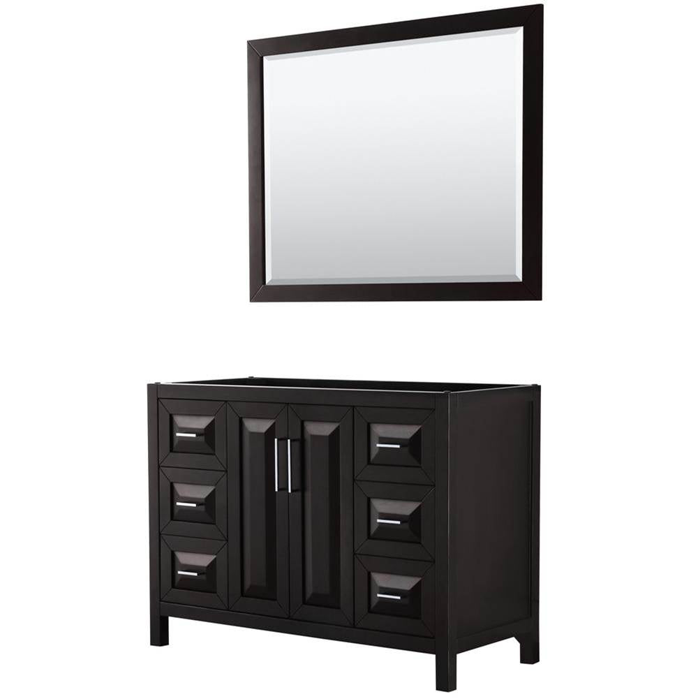 Wyndham Collection - Daria 48 Inch Single Bathroom Vanity in Dark Espresso, No Countertop, No Sink, and 46 Inch Mirror - Dark Espresso