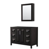 Wyndham Collection - Daria 48 Inch Single Bathroom Vanity in Dark Espresso, No Countertop, No Sink, and Medicine Cabinet - Dark Espresso