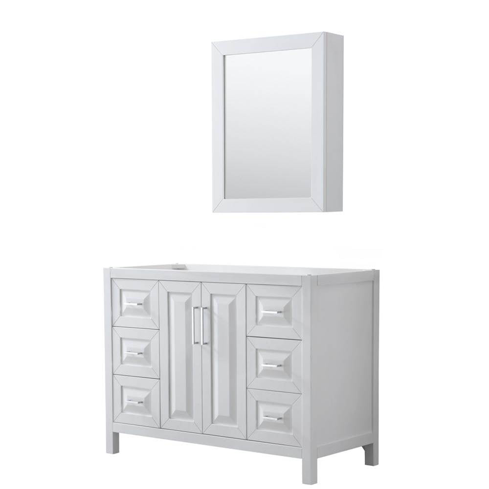 Wyndham Collection - Daria 48 Inch Single Bathroom Vanity in White, No Countertop, No Sink, and Medicine Cabinet - White