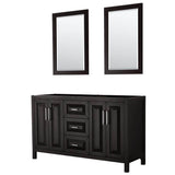 Wyndham Collection - Daria 60 Inch Double Bathroom Vanity in Dark Espresso, No Countertop, No Sink, and 24 Inch Mirrors - Dark Espresso