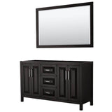 Wyndham Collection - Daria 60 Inch Double Bathroom Vanity in Dark Espresso, No Countertop, No Sink, and 58 Inch Mirror - Dark Espresso