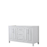 Wyndham Collection - Daria 60 Inch Double Bathroom Vanity in White, No Countertop, No Sink, and No Mirror - White