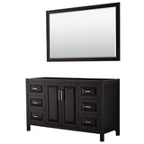 Wyndham Collection - Daria 60 Inch Single Bathroom Vanity in Dark Espresso, No Countertop, No Sink, and 58 Inch Mirror - Dark Espresso