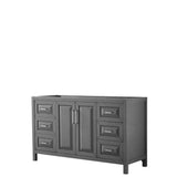 Wyndham Collection - Daria 60 Inch Single Bathroom Vanity in Dark Gray, No Countertop, No Sink, and No Mirror - Dark Gray