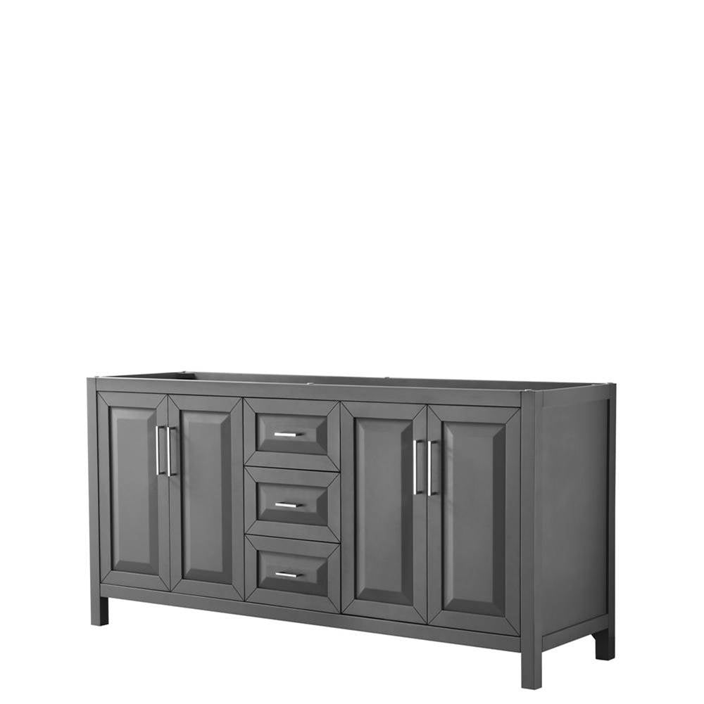 Wyndham Collection - Daria 72 Inch Double Bathroom Vanity in Dark Gray, No Countertop, No Sink, and No Mirror - Dark Gray