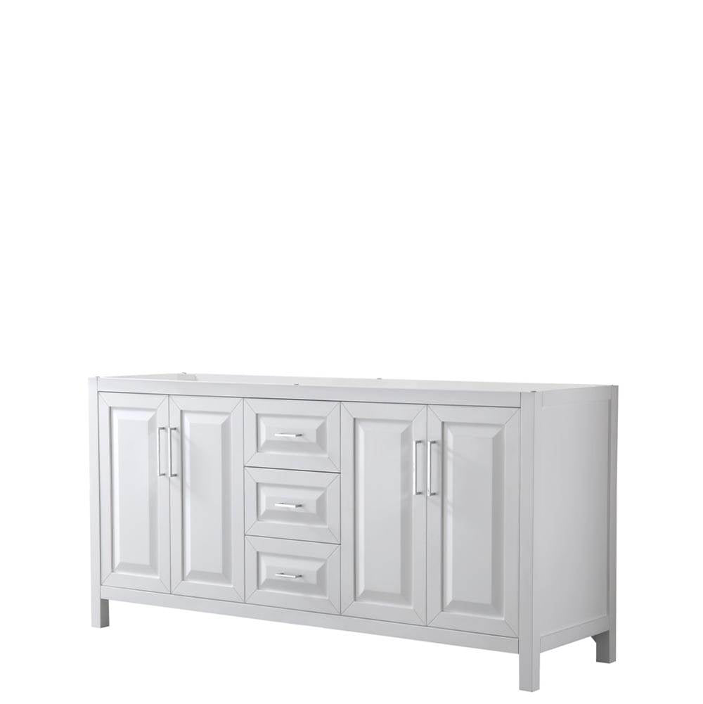 Wyndham Collection - Daria 72 Inch Double Bathroom Vanity in White, No Countertop, No Sink, and No Mirror - White