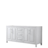 Wyndham Collection - Daria 72 Inch Double Bathroom Vanity in White, No Countertop, No Sink, and No Mirror - White
