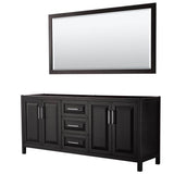 Wyndham Collection - Daria 80 Inch Double Bathroom Vanity in Dark Espresso, No Countertop, No Sink, and 70 Inch Mirror - Dark Espresso