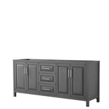 Wyndham Collection - Daria 80 Inch Double Bathroom Vanity in Dark Gray, No Countertop, No Sink, and No Mirror - Dark Gray