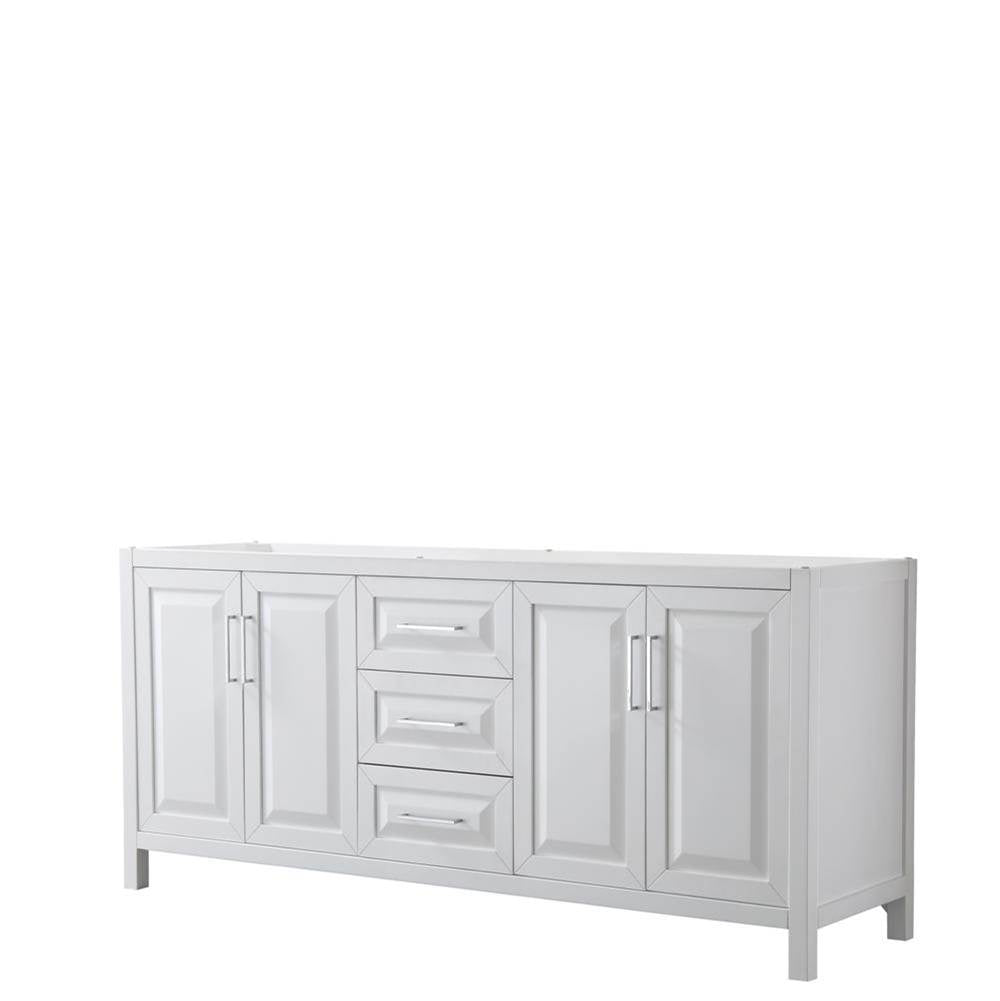 Wyndham Collection - Daria 80 Inch Double Bathroom Vanity in White, No Countertop, No Sink, and No Mirror - White
