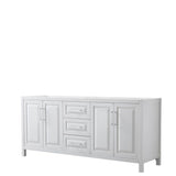 Wyndham Collection - Daria 80 Inch Double Bathroom Vanity in White, No Countertop, No Sink, and No Mirror - White