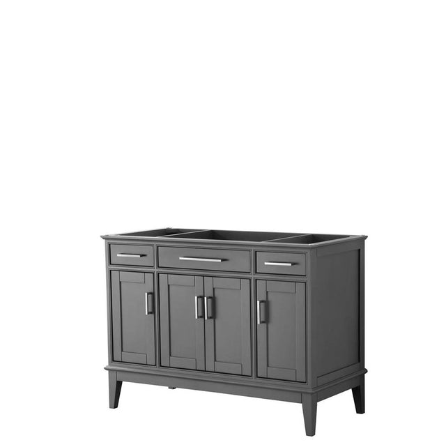 Wyndham Collection - Margate 48 Inch Single Bathroom Vanity in Dark Gray, No Countertop, No Sink, and No Mirror - Dark Gray