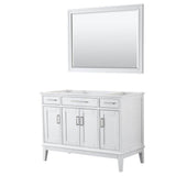 Wyndham Collection - Margate 48 Inch Single Bathroom Vanity in White, No Countertop, No Sink, and 44 Inch Mirror - White