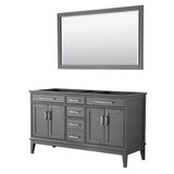 Wyndham Collection - Margate 60 Inch Double Bathroom Vanity in Dark Gray, No Countertop, No Sink, and 56 Inch Mirror - Dark Gray