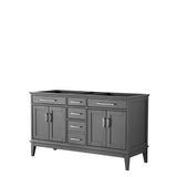Wyndham Collection - Margate 60 Inch Double Bathroom Vanity in Dark Gray, No Countertop, No Sink, and No Mirror - Dark Gray