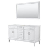 Wyndham Collection - Margate 60 Inch Double Bathroom Vanity in White, No Countertop, No Sink, and 56 Inch Mirror - White