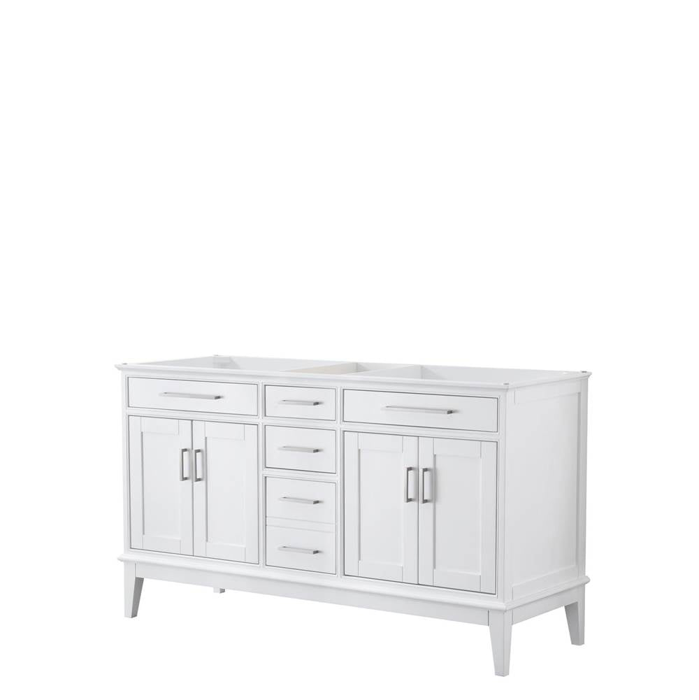 Wyndham Collection - Margate 60 Inch Double Bathroom Vanity in White, No Countertop, No Sink, and No Mirror - White