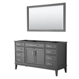 Wyndham Collection - Margate 60 Inch Single Bathroom Vanity in Dark Gray, No Countertop, No Sink, and 56 Inch Mirror - Dark Gray