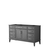 Wyndham Collection - Margate 60 Inch Single Bathroom Vanity in Dark Gray, No Countertop, No Sink, and No Mirror - Dark Gray