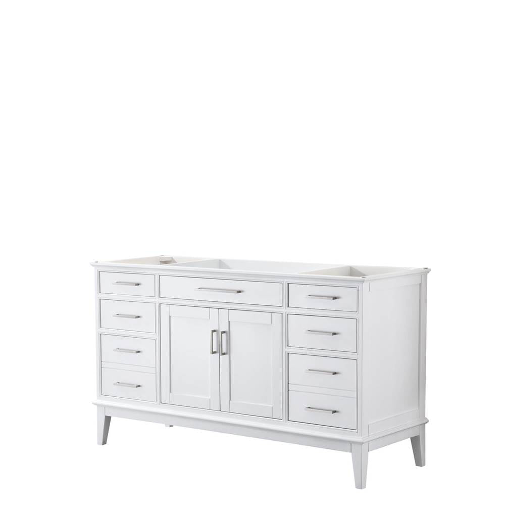 Wyndham Collection - Margate 60 Inch Single Bathroom Vanity in White, No Countertop, No Sink, and No Mirror - White