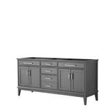 Wyndham Collection - Margate 72 Inch Double Bathroom Vanity in Dark Gray, No Countertop, No Sink, and No Mirror - Dark Gray