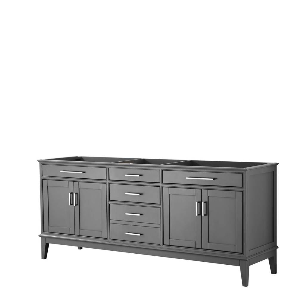 Wyndham Collection - Margate 80 Inch Double Bathroom Vanity in Dark Gray, No Countertop, No Sink, and No Mirror - Dark Gray