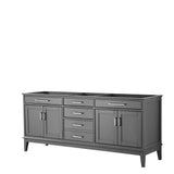 Wyndham Collection - Margate 80 Inch Double Bathroom Vanity in Dark Gray, No Countertop, No Sink, and No Mirror - Dark Gray