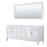 Wyndham Collection - Margate 80 Inch Double Bathroom Vanity in White, No Countertop, No Sink, and 70 Inch Mirror - White
