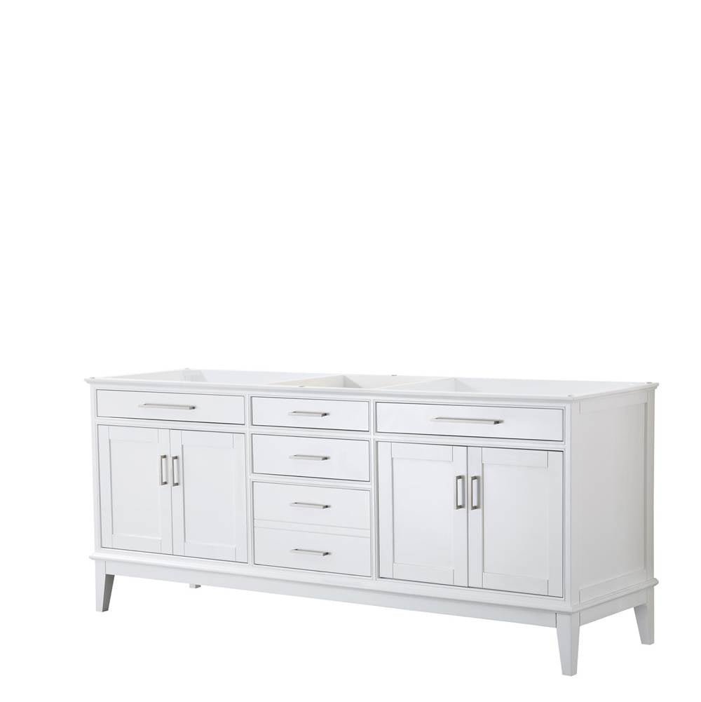 Wyndham Collection - Margate 80 Inch Double Bathroom Vanity in White, No Countertop, No Sink, and No Mirror - White