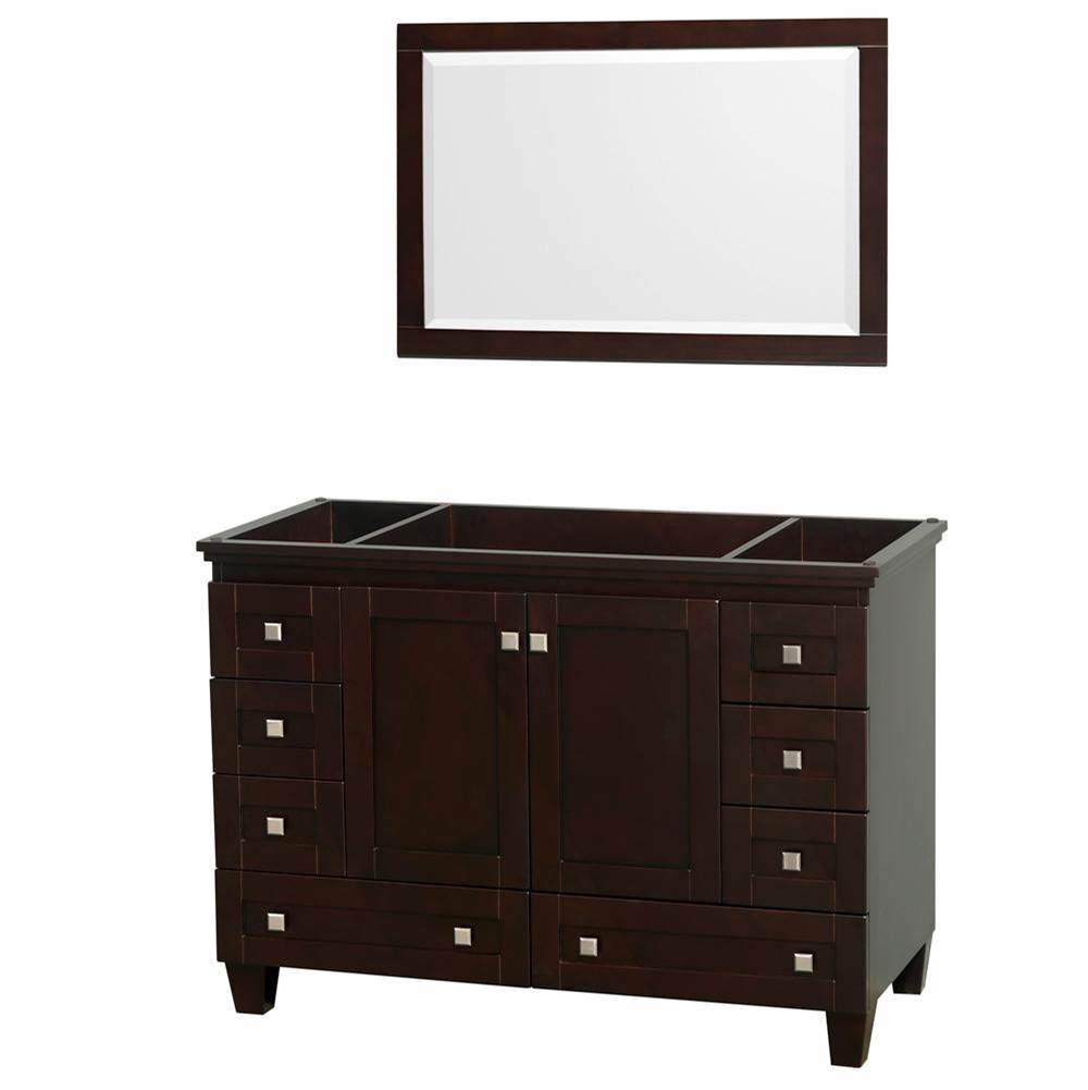 Wyndham Collection - Acclaim 48 Inch Single Bathroom Vanity in Espresso, No Countertop, No Sink, and 24 Inch Mirror - Espresso