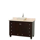 Wyndham Collection - Acclaim 48 Inch Single Bathroom Vanity in Espresso, Ivory Marble Countertop, Pyra Bone Sink, and No Mirror - Espresso