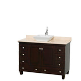 Wyndham Collection - Acclaim 48 Inch Single Bathroom Vanity in Espresso, Ivory Marble Countertop, Pyra White Sink, and No Mirror - Espresso