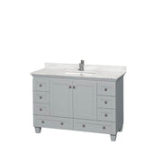 Wyndham Collection - Acclaim 48 Inch Single Bathroom Vanity in Oyster Gray, White Carrara Marble Countertop, Undermount Square Sink, and No Mirror - Oyster Gray